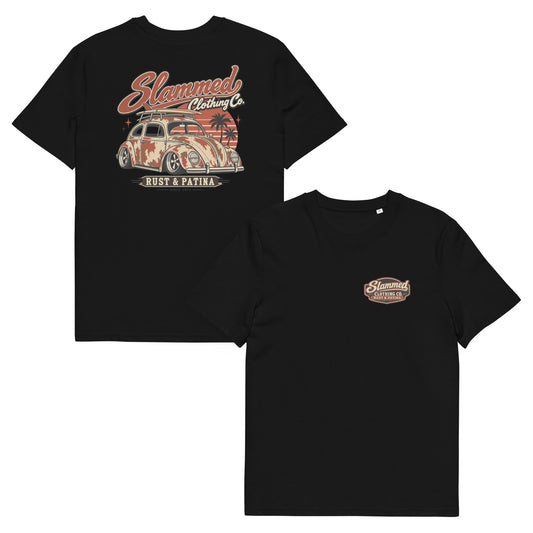 Rust & Patina Series Frontside Bug Chest Logo Organic Cotton T-Shirt – T-shirt by Slammed Clothing Co. – view 1